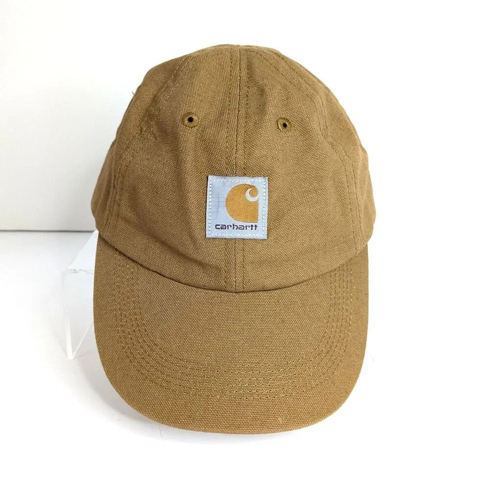 Carhartt Kids Canvas Baseball Hat Brown Adjustable Strapback Cap Youth Unisex